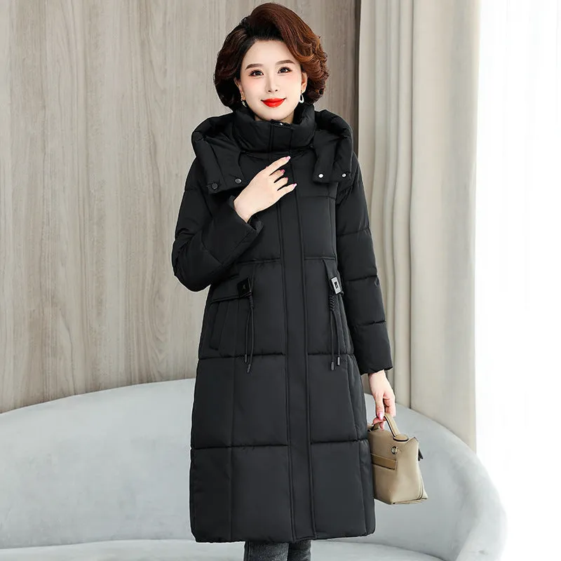Thickened Quilted Solid Puffer Jacket with Relaxed Fit
