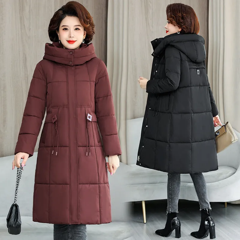 Thickened Quilted Solid Puffer Jacket with Relaxed Fit