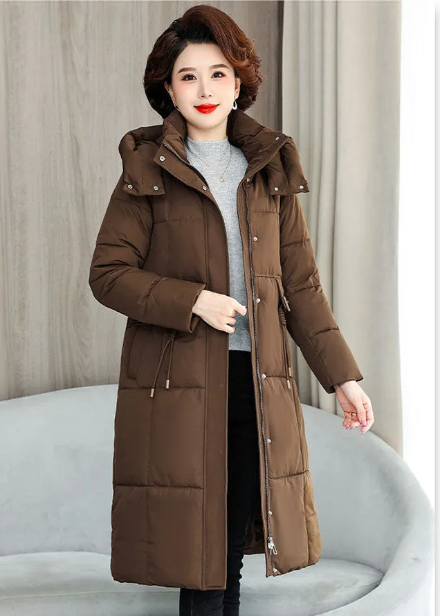 Thickened Quilted Solid Puffer Jacket with Relaxed Fit