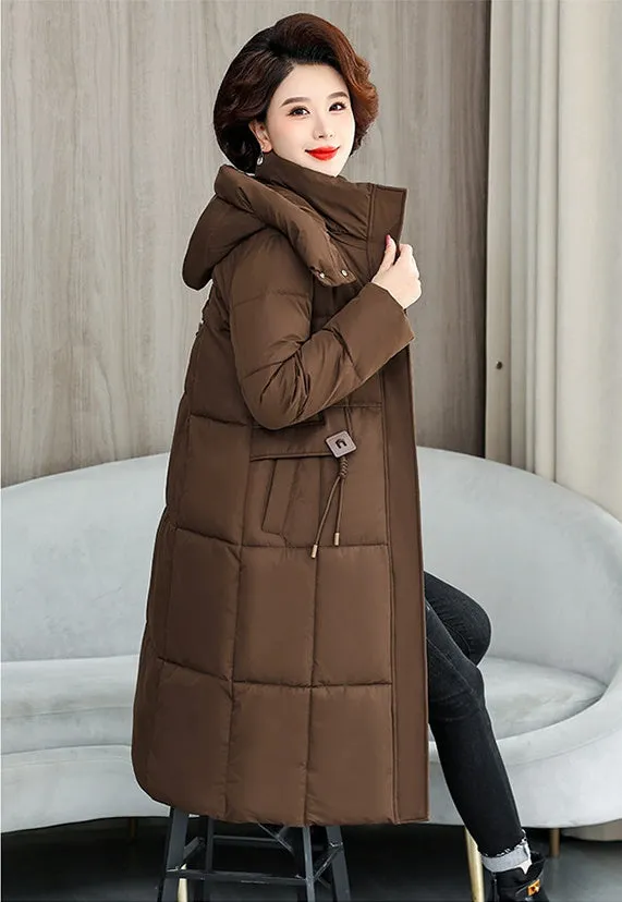 Thickened Quilted Solid Puffer Jacket with Relaxed Fit