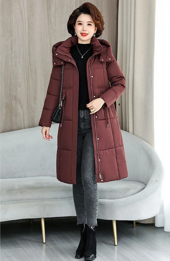 Thickened Quilted Solid Puffer Jacket with Relaxed Fit