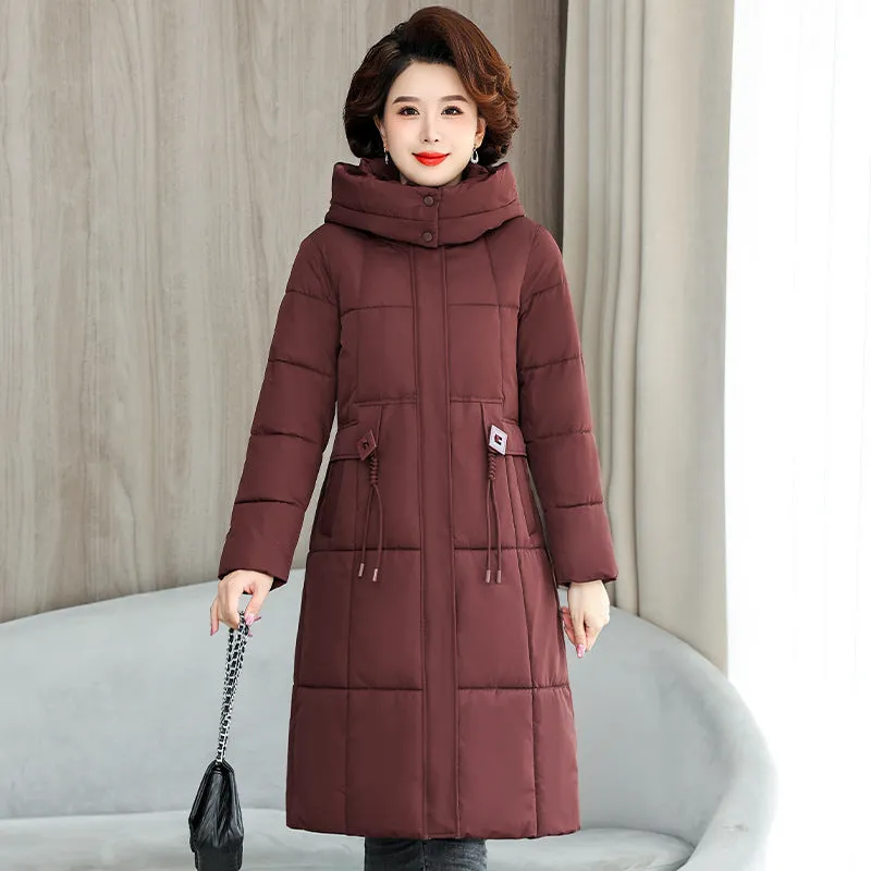 Thickened Quilted Solid Puffer Jacket with Relaxed Fit