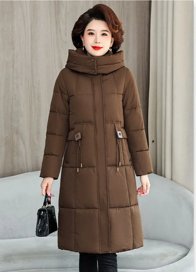 Thickened Quilted Solid Puffer Jacket with Relaxed Fit