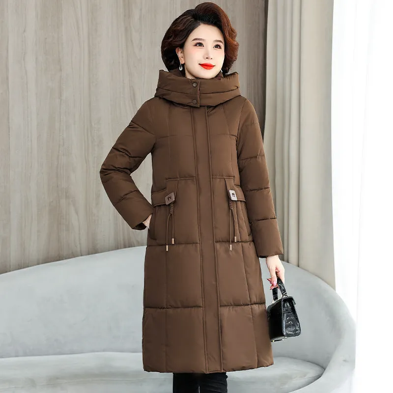 Thickened Quilted Solid Puffer Jacket with Relaxed Fit