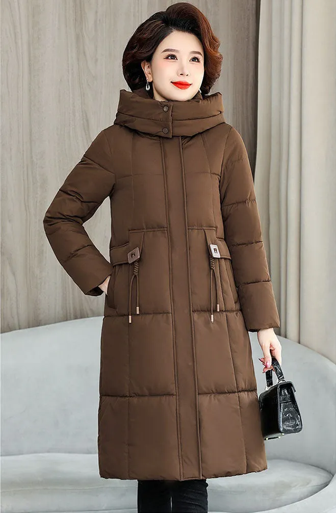 Thickened Quilted Solid Puffer Jacket with Relaxed Fit