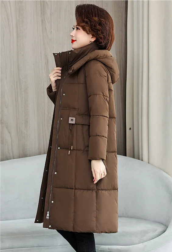 Thickened Quilted Solid Puffer Jacket with Relaxed Fit
