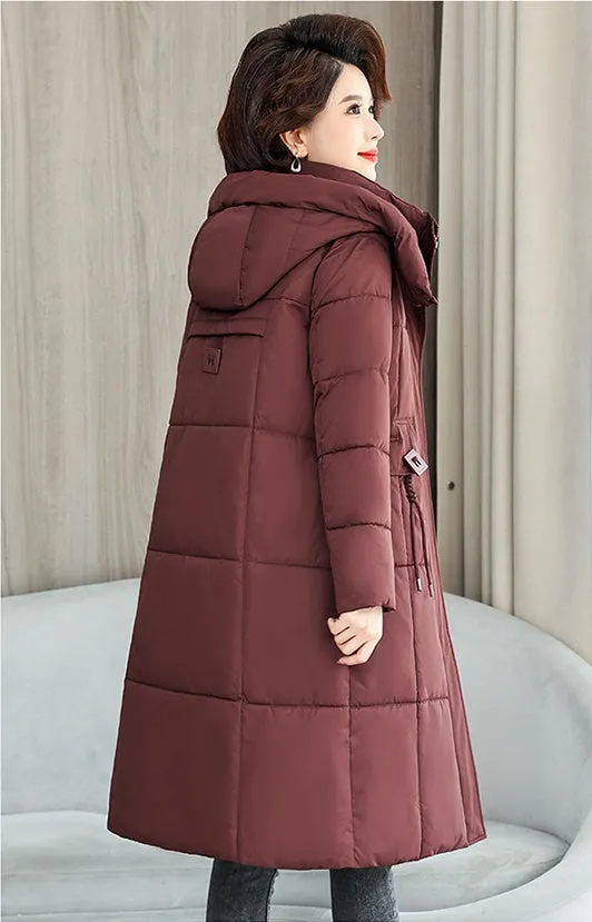 Thickened Quilted Solid Puffer Jacket with Relaxed Fit