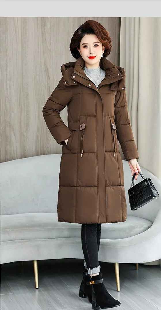 Thickened Quilted Solid Puffer Jacket with Relaxed Fit