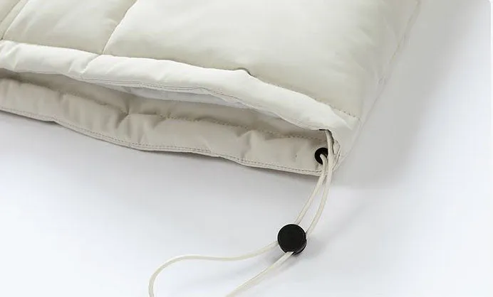 Thickened Windproof Padded Puffer Jacket featuring Drawstring Hem