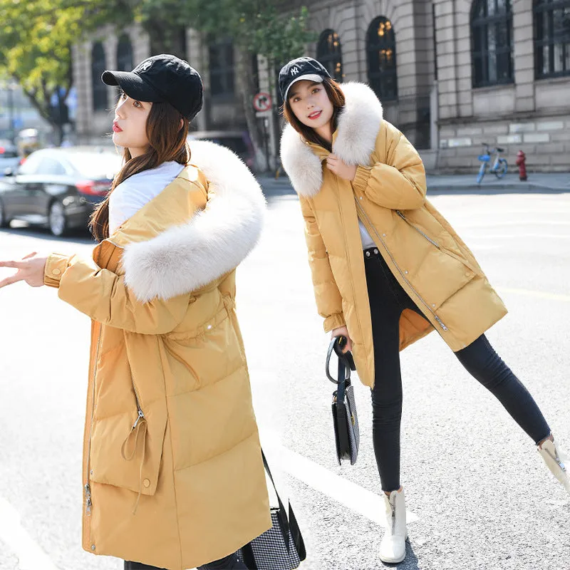 Thickened Windproof Relaxed-Fit Puffer Coat with Zip-up Closure