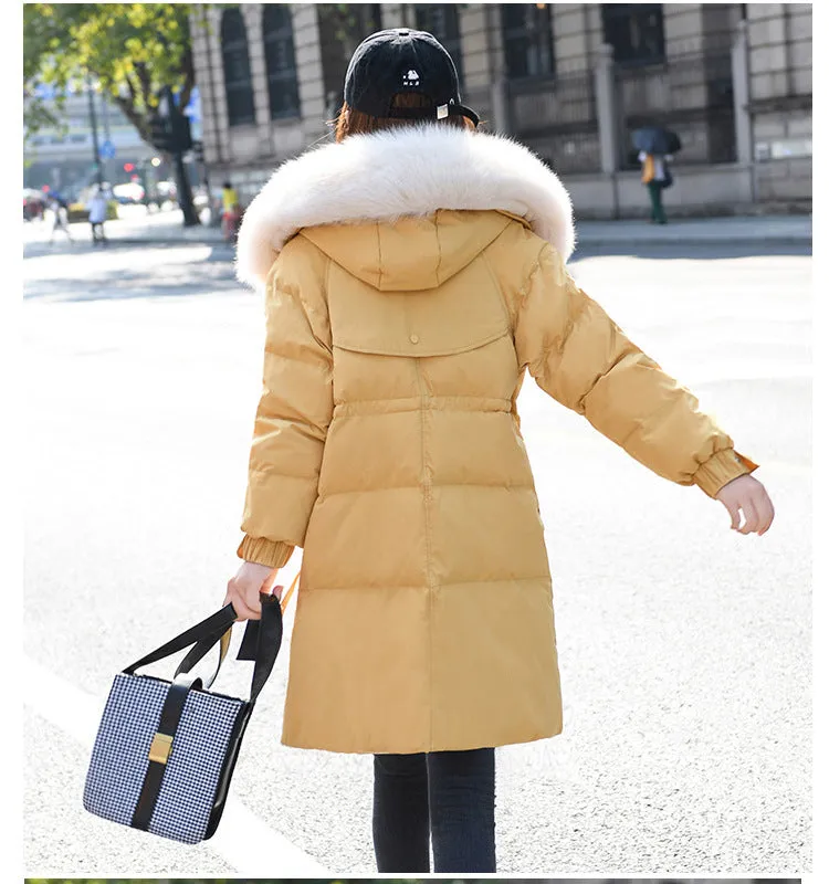Thickened Windproof Relaxed-Fit Puffer Coat with Zip-up Closure