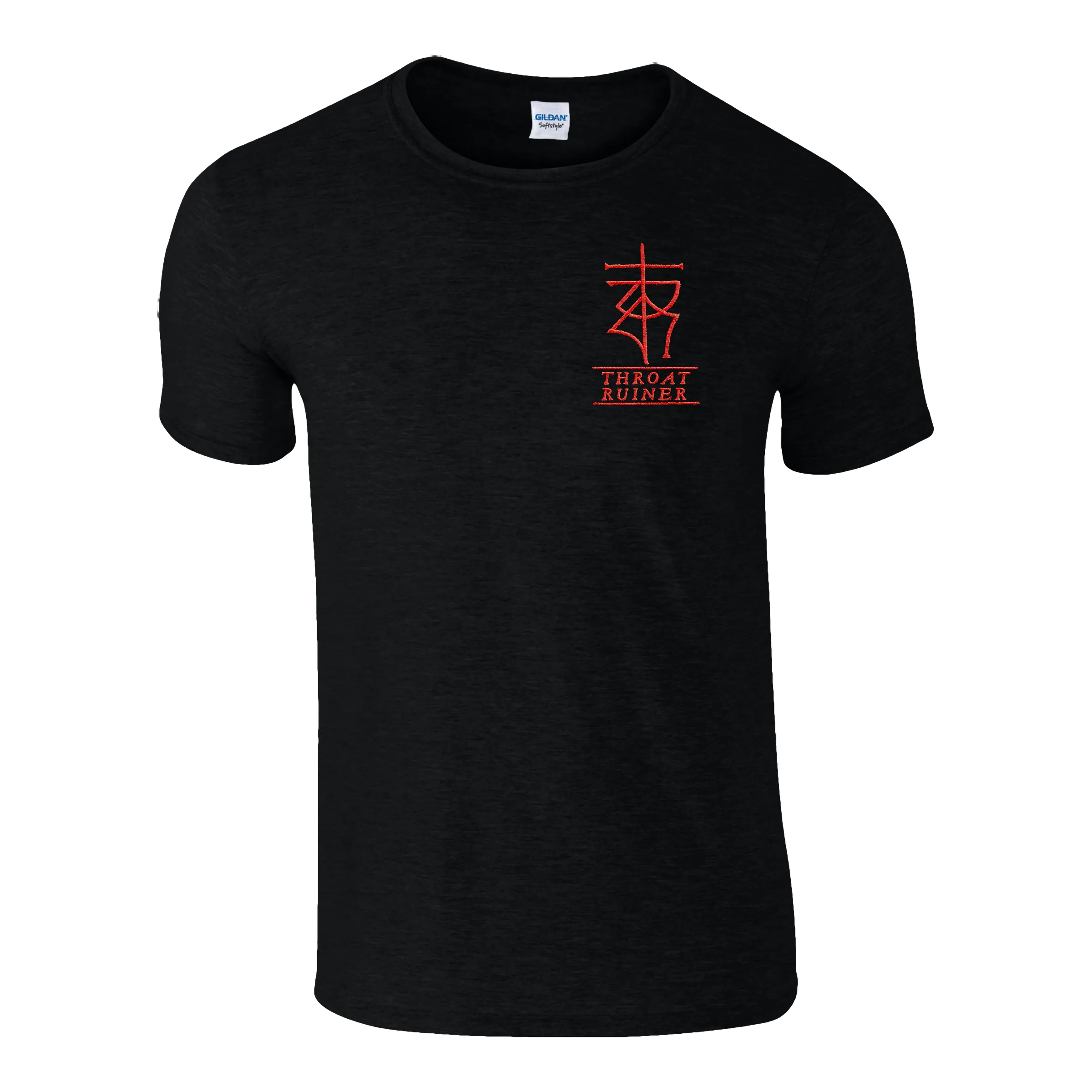THROATRUINER "Logo" Embroidered Black T-Shirt