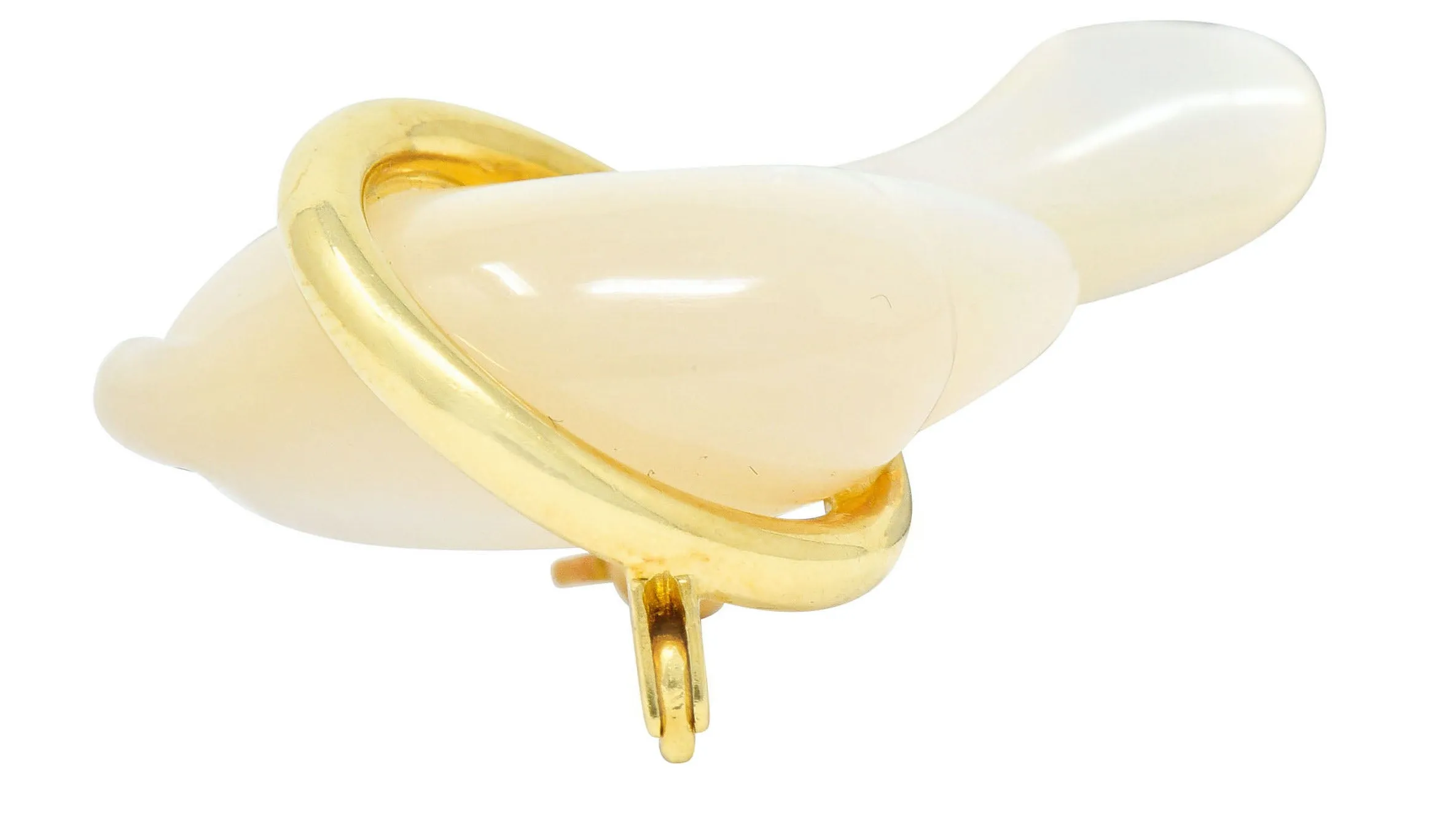 Tiffany & Co. Mother-Of-Pearl 18 Karat Gold Dolphin Brooch