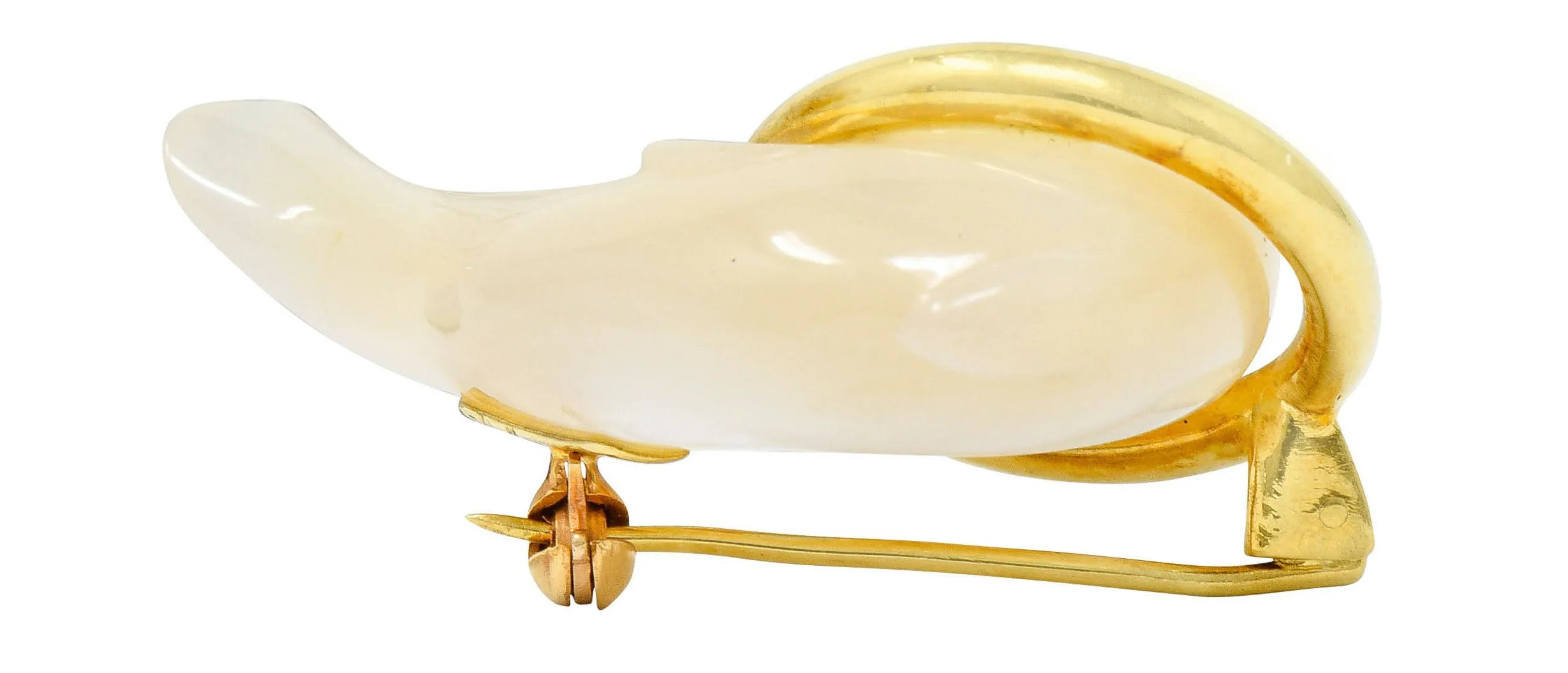 Tiffany & Co. Mother-Of-Pearl 18 Karat Gold Dolphin Brooch