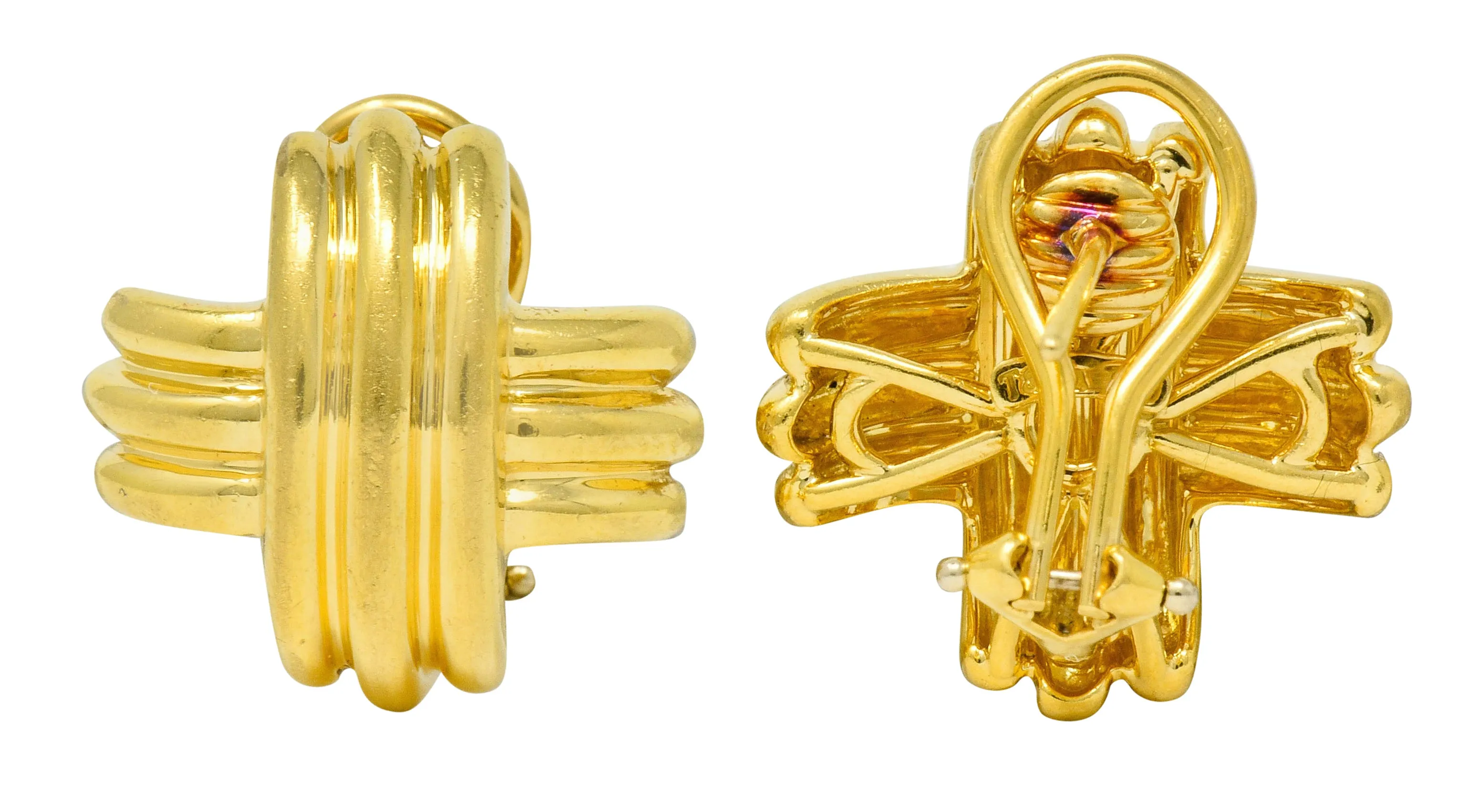 Tiffany & Co. Vintage 18 Karat Gold Signature X Cross Earrings