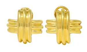 Tiffany & Co. Vintage 18 Karat Gold Signature X Cross Earrings