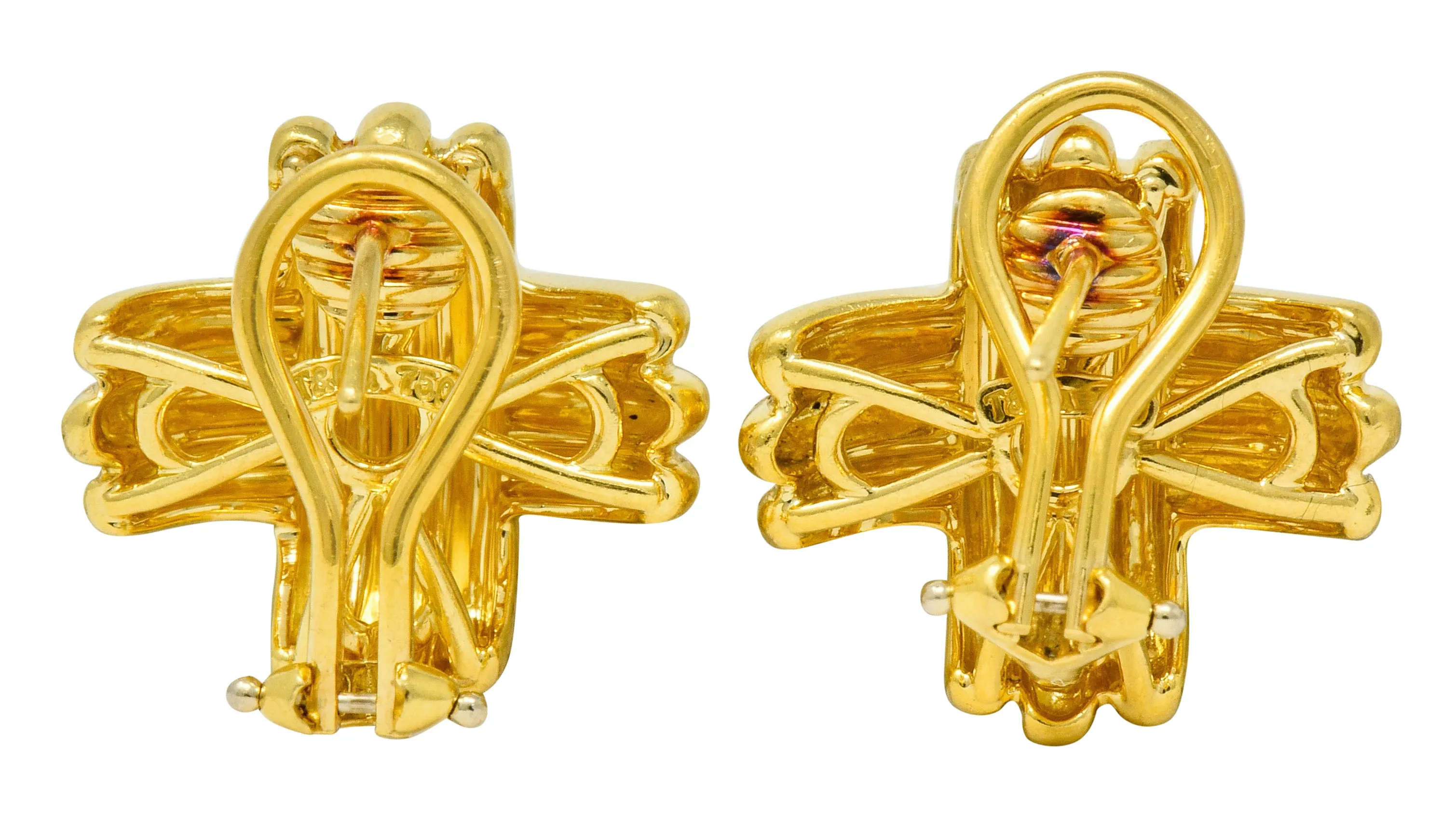 Tiffany & Co. Vintage 18 Karat Gold Signature X Cross Earrings