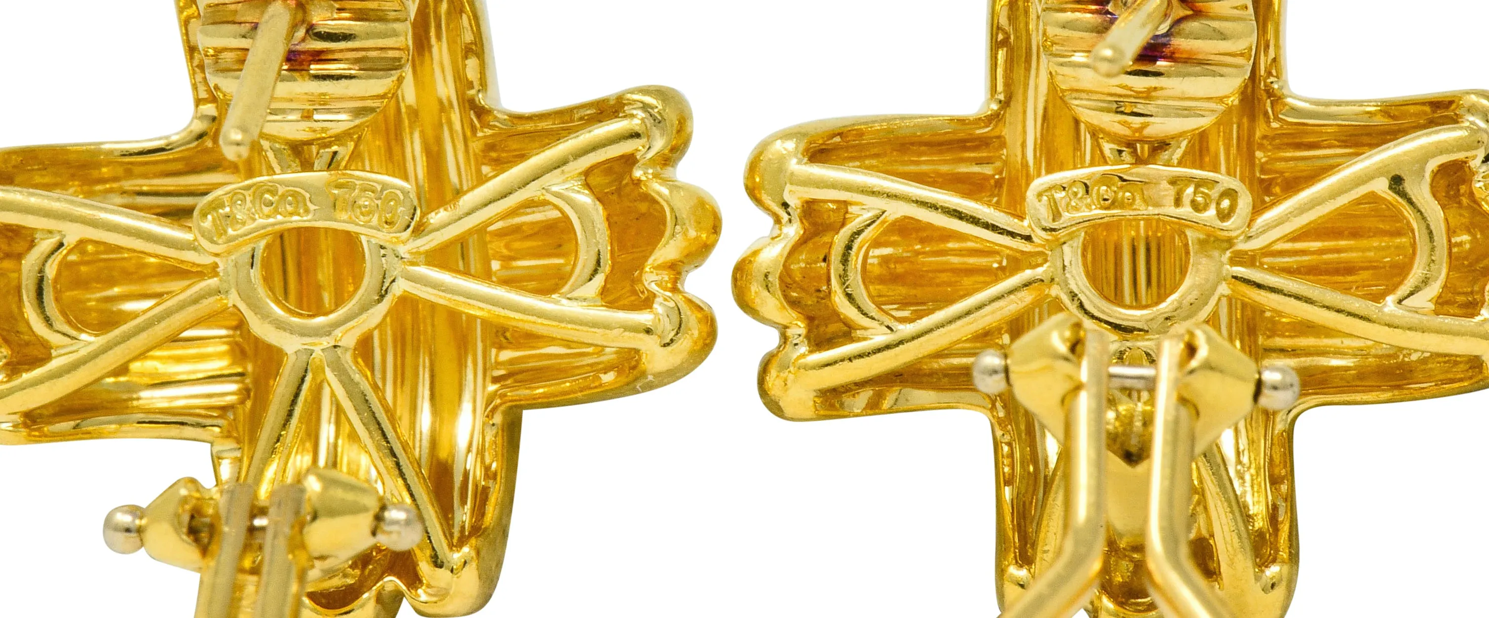 Tiffany & Co. Vintage 18 Karat Gold Signature X Cross Earrings