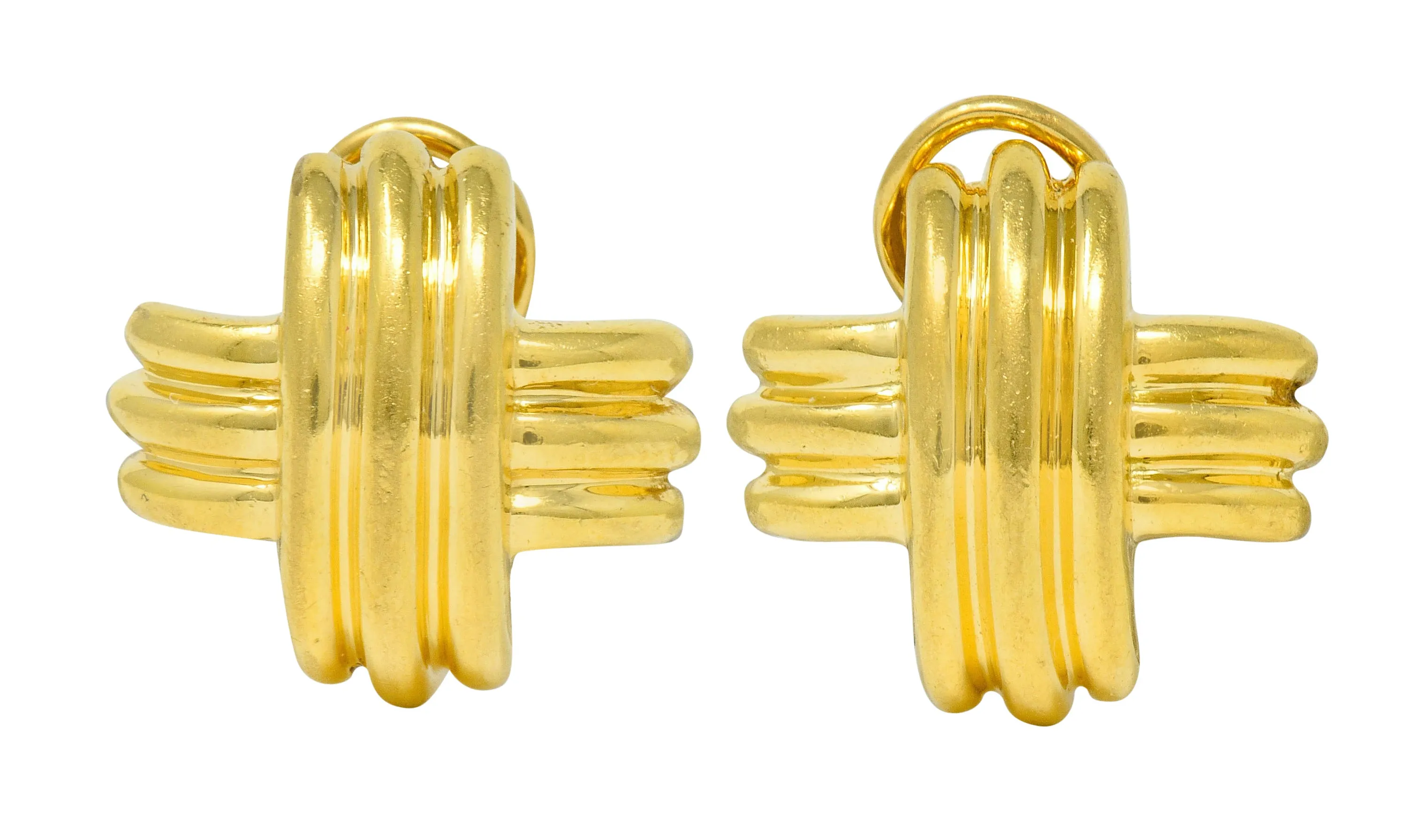 Tiffany & Co. Vintage 18 Karat Gold Signature X Cross Earrings