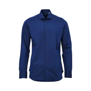 Tombolini Men's Solid Navy  Shirt
