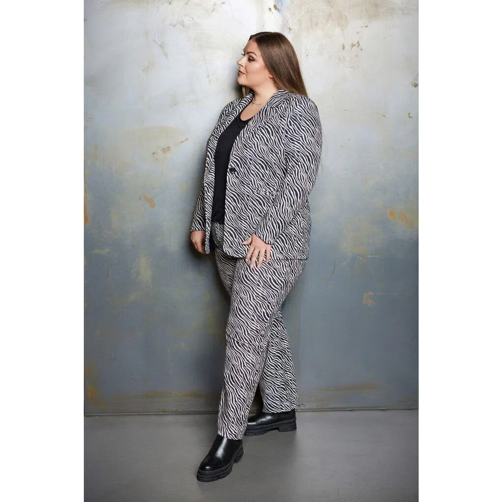 Trousers loose fit zebra print