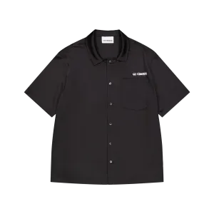 Upside Down Satin Summer Shirt Black