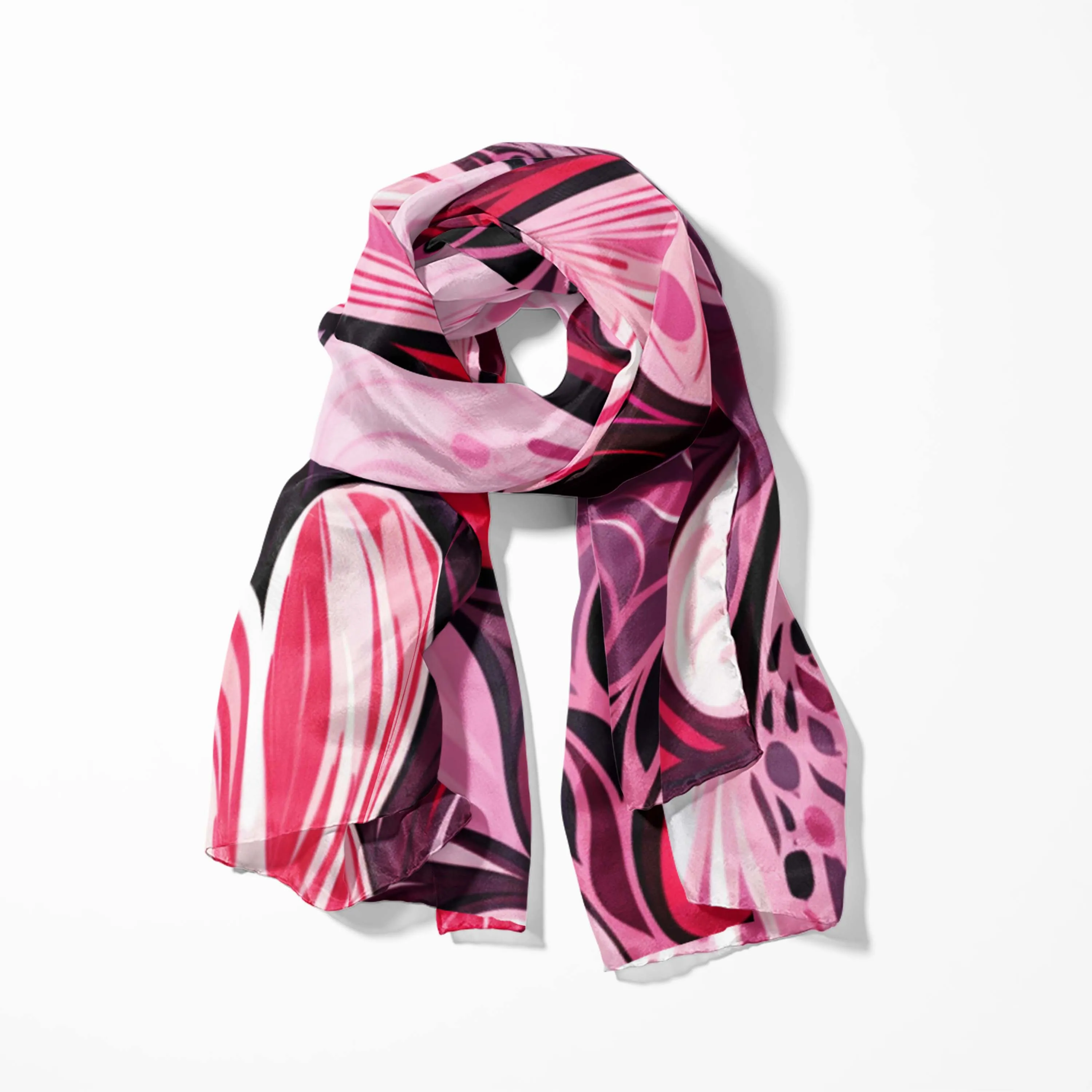 VALENTINE HEART ABSTRACT SILK WOMEN SCARF - VALENTINE DAY COLLECTION