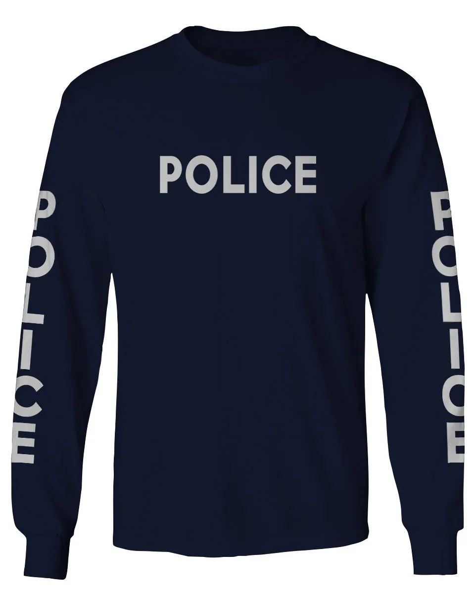 VICES AND VIRTUES Police Officer Costume Support Blue Lives mens Long sleeve t shirt