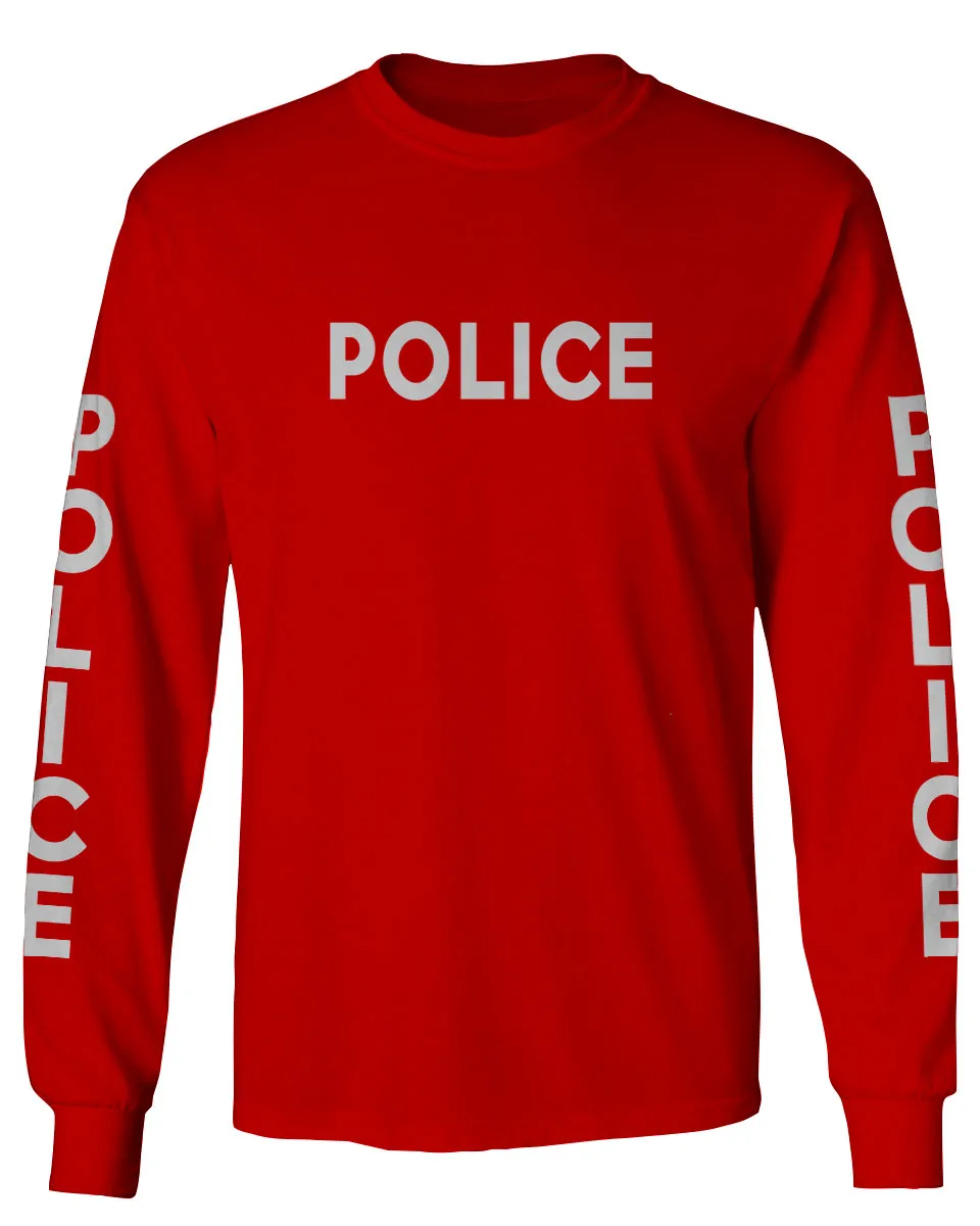 VICES AND VIRTUES Police Officer Costume Support Blue Lives mens Long sleeve t shirt