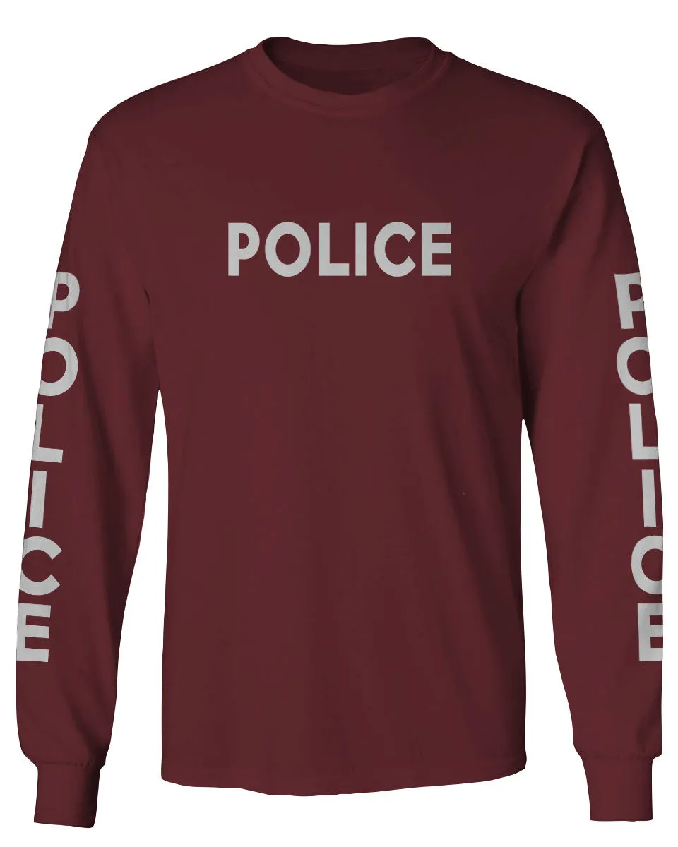 VICES AND VIRTUES Police Officer Costume Support Blue Lives mens Long sleeve t shirt