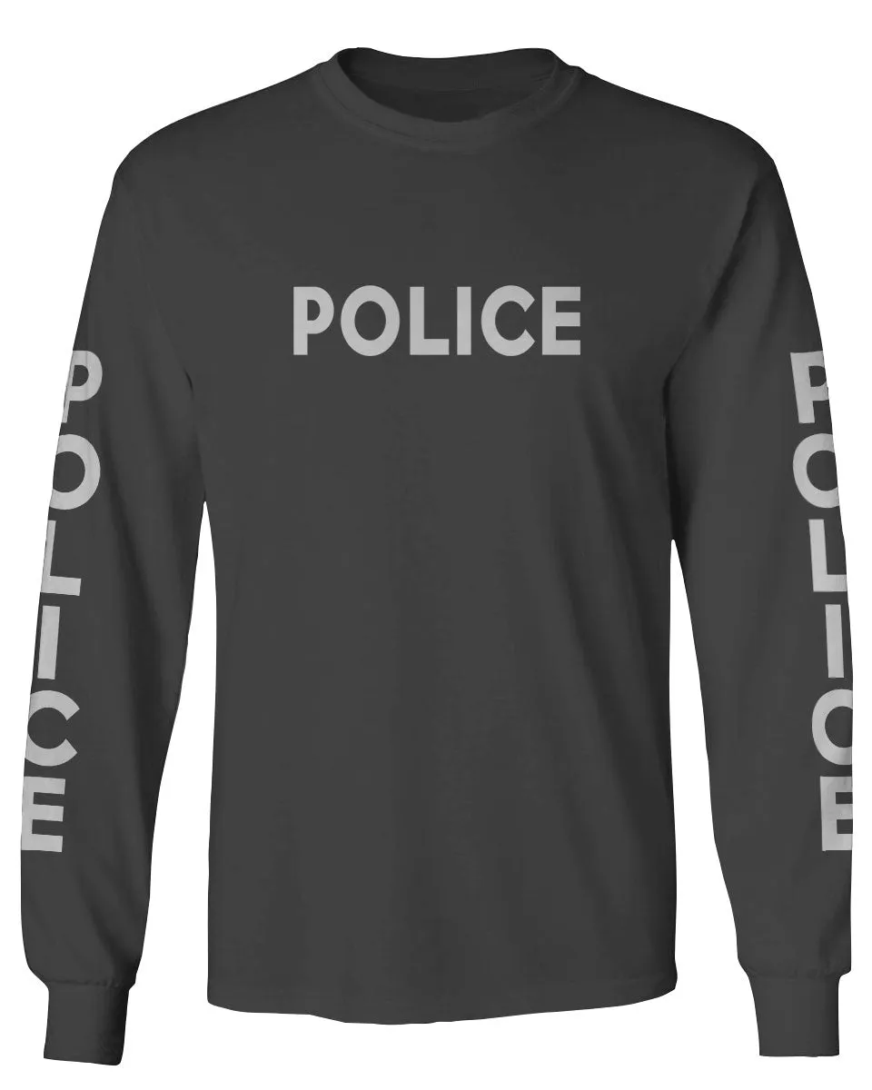 VICES AND VIRTUES Police Officer Costume Support Blue Lives mens Long sleeve t shirt