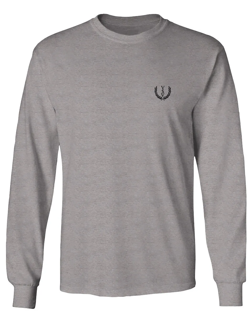 VICES AND VIRTUESS Cool Small Logo Seal Good Vibe mens Long sleeve t shirt