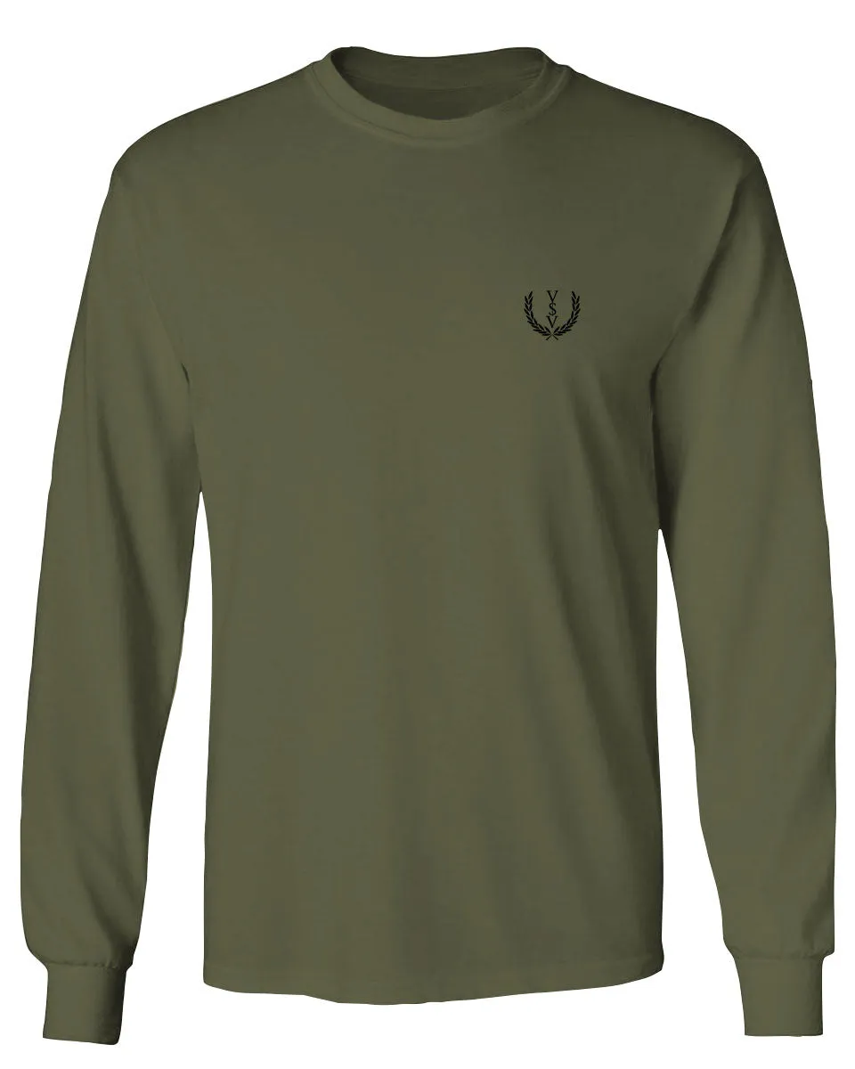 VICES AND VIRTUESS Cool Small Logo Seal Good Vibe mens Long sleeve t shirt