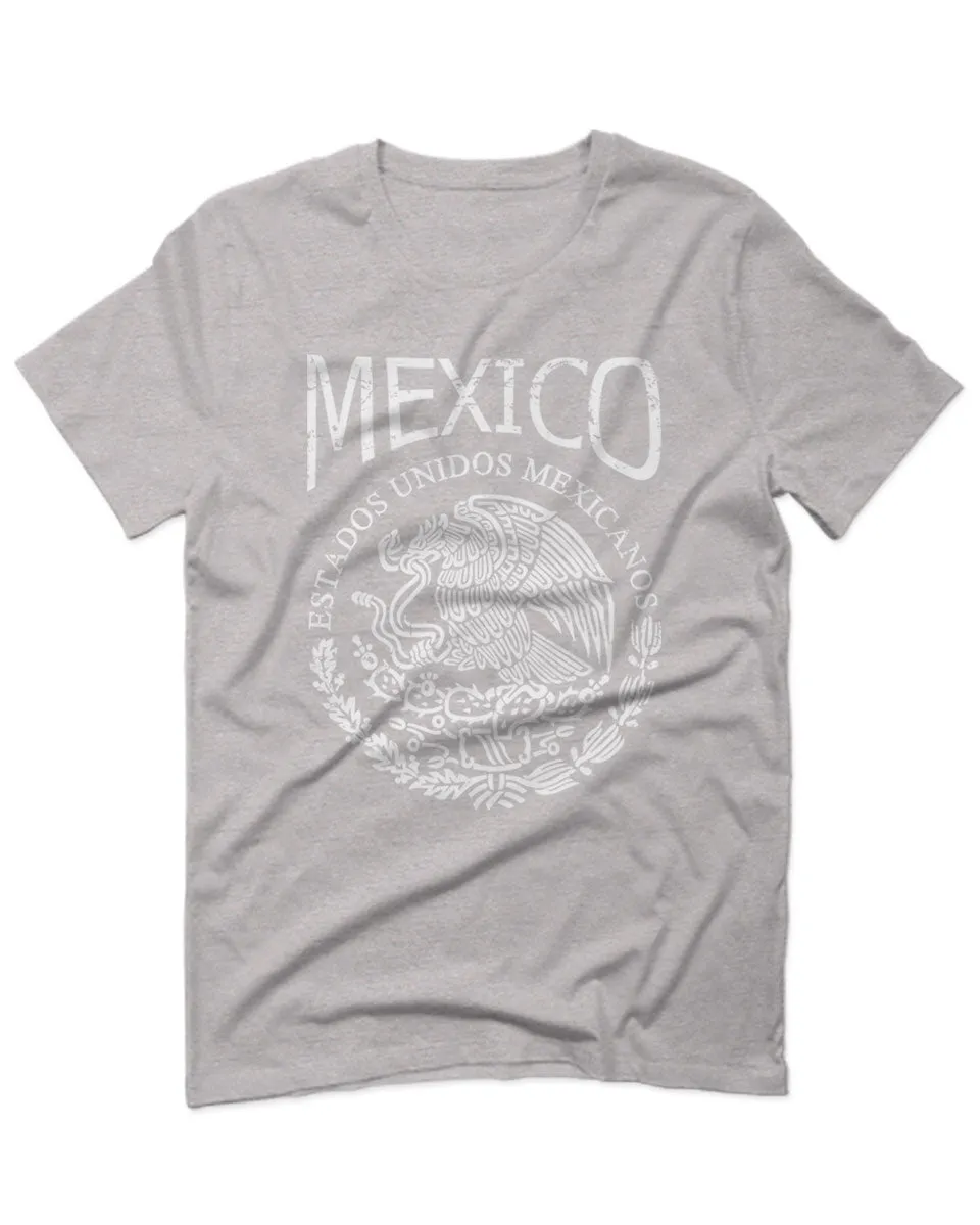 VICES AND VIRTUESS Front Hecho En Mexico Mexican Flag Coat of Arms Escudo Mexicano For men T Shirt