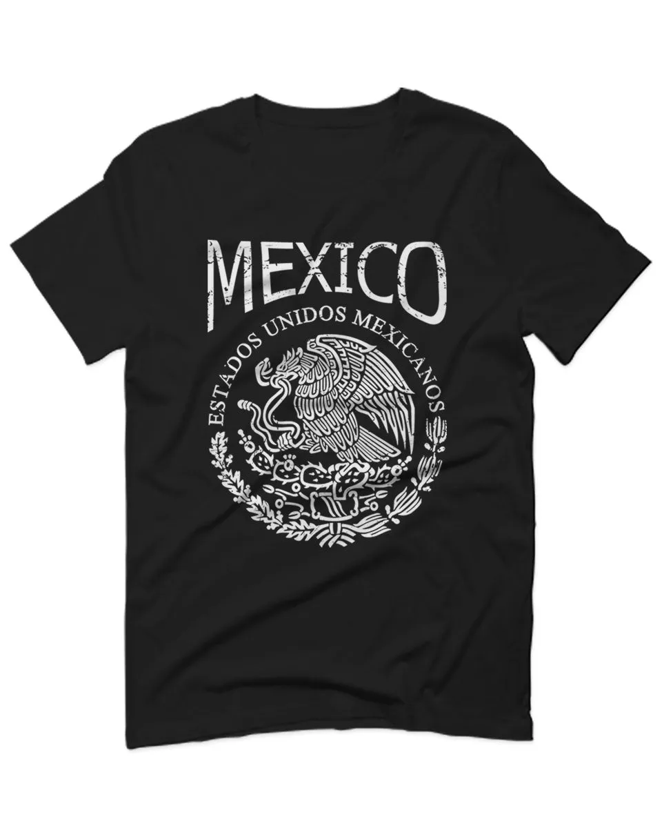 VICES AND VIRTUESS Front Hecho En Mexico Mexican Flag Coat of Arms Escudo Mexicano For men T Shirt