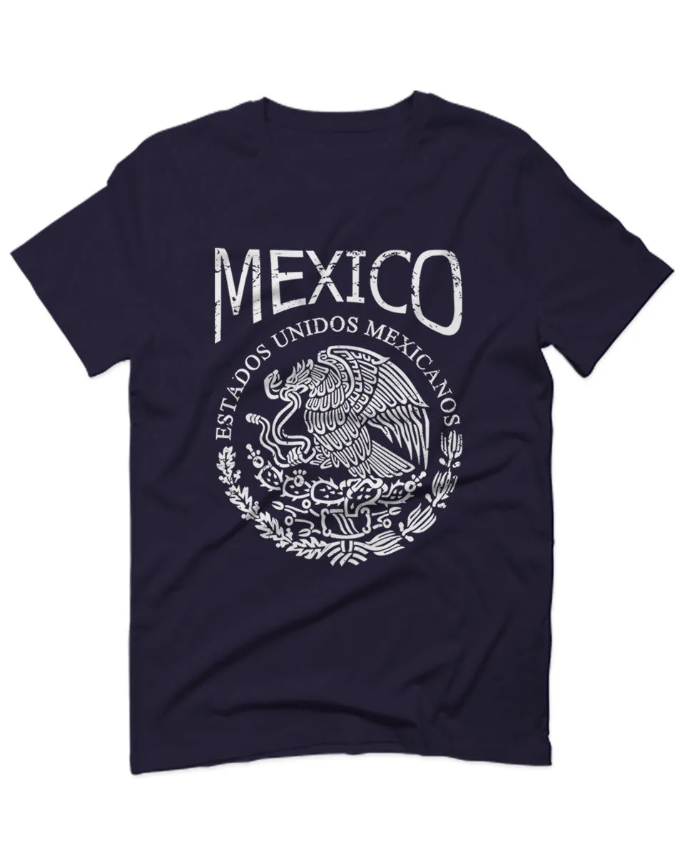 VICES AND VIRTUESS Front Hecho En Mexico Mexican Flag Coat of Arms Escudo Mexicano For men T Shirt