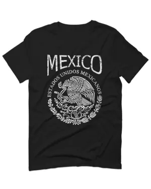 VICES AND VIRTUESS Front Hecho En Mexico Mexican Flag Coat of Arms Escudo Mexicano For men T Shirt
