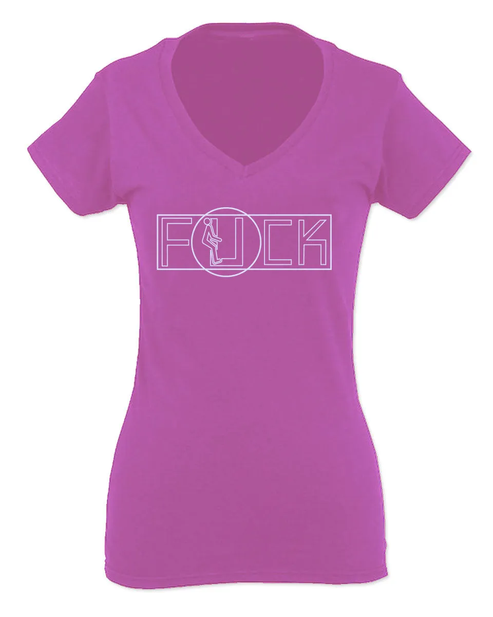 VICES AND VIRTUESS Funny Fuck You Fonts Sarcastic Hilarious tee For Women V neck fitted T Shirt