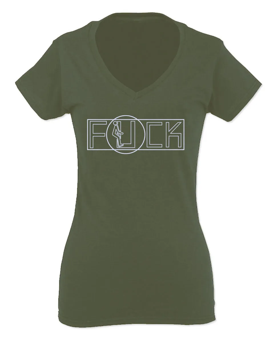 VICES AND VIRTUESS Funny Fuck You Fonts Sarcastic Hilarious tee For Women V neck fitted T Shirt