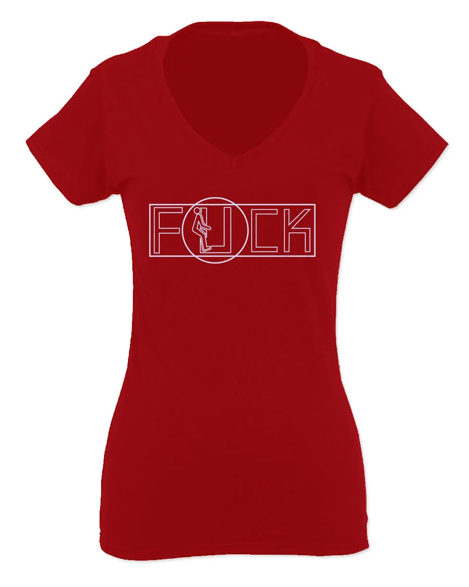 VICES AND VIRTUESS Funny Fuck You Fonts Sarcastic Hilarious tee For Women V neck fitted T Shirt