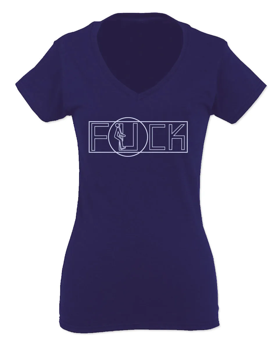 VICES AND VIRTUESS Funny Fuck You Fonts Sarcastic Hilarious tee For Women V neck fitted T Shirt