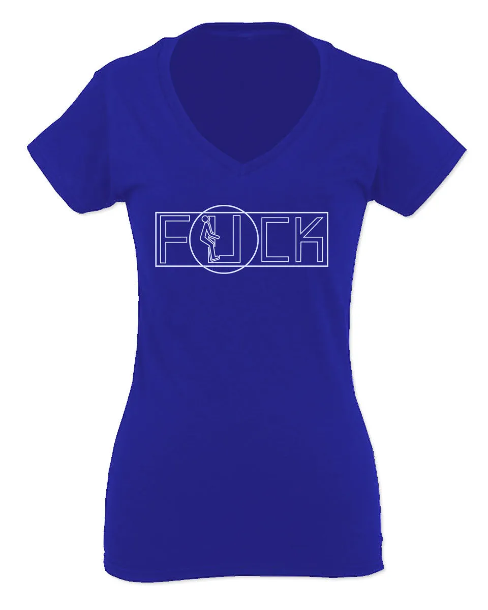 VICES AND VIRTUESS Funny Fuck You Fonts Sarcastic Hilarious tee For Women V neck fitted T Shirt