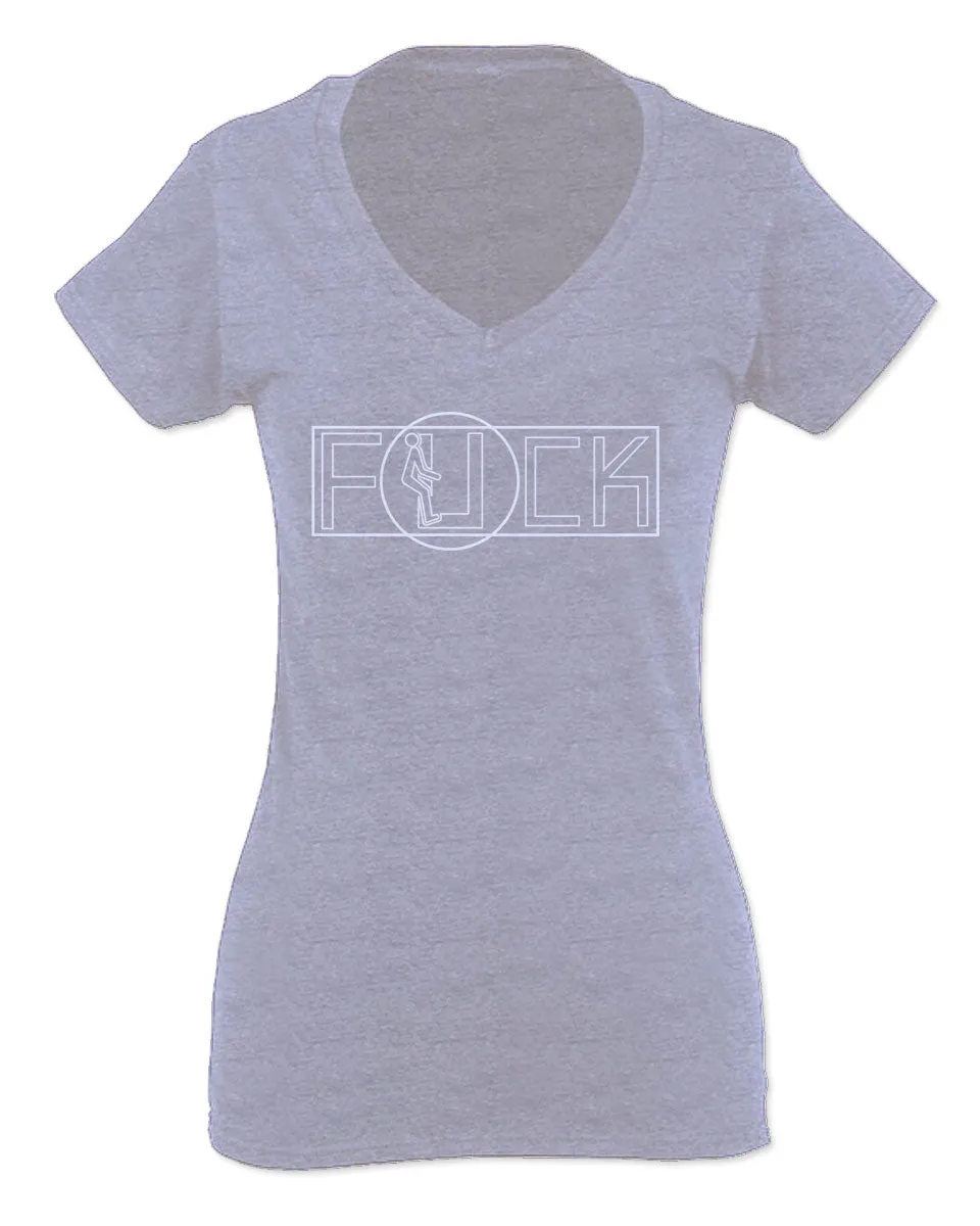 VICES AND VIRTUESS Funny Fuck You Fonts Sarcastic Hilarious tee For Women V neck fitted T Shirt