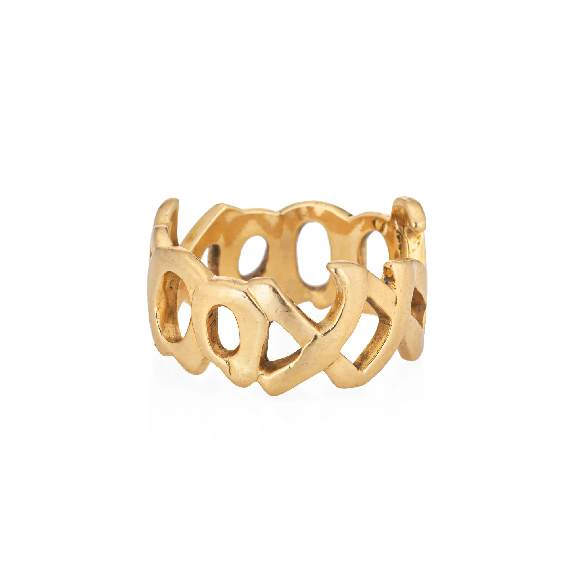 Vintage Tiffany & Co Ring Sz 5 Love & Kisses Paloma Picasso c1984 18k Gold XO