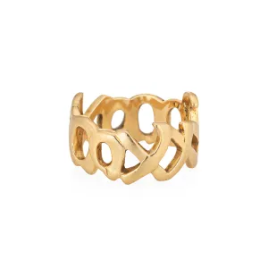 Vintage Tiffany & Co Ring Sz 5 Love & Kisses Paloma Picasso c1984 18k Gold XO