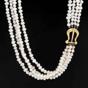 Vintage Triple Strand Pearl Necklace by Paloma Picasso for Tiffany & Co.