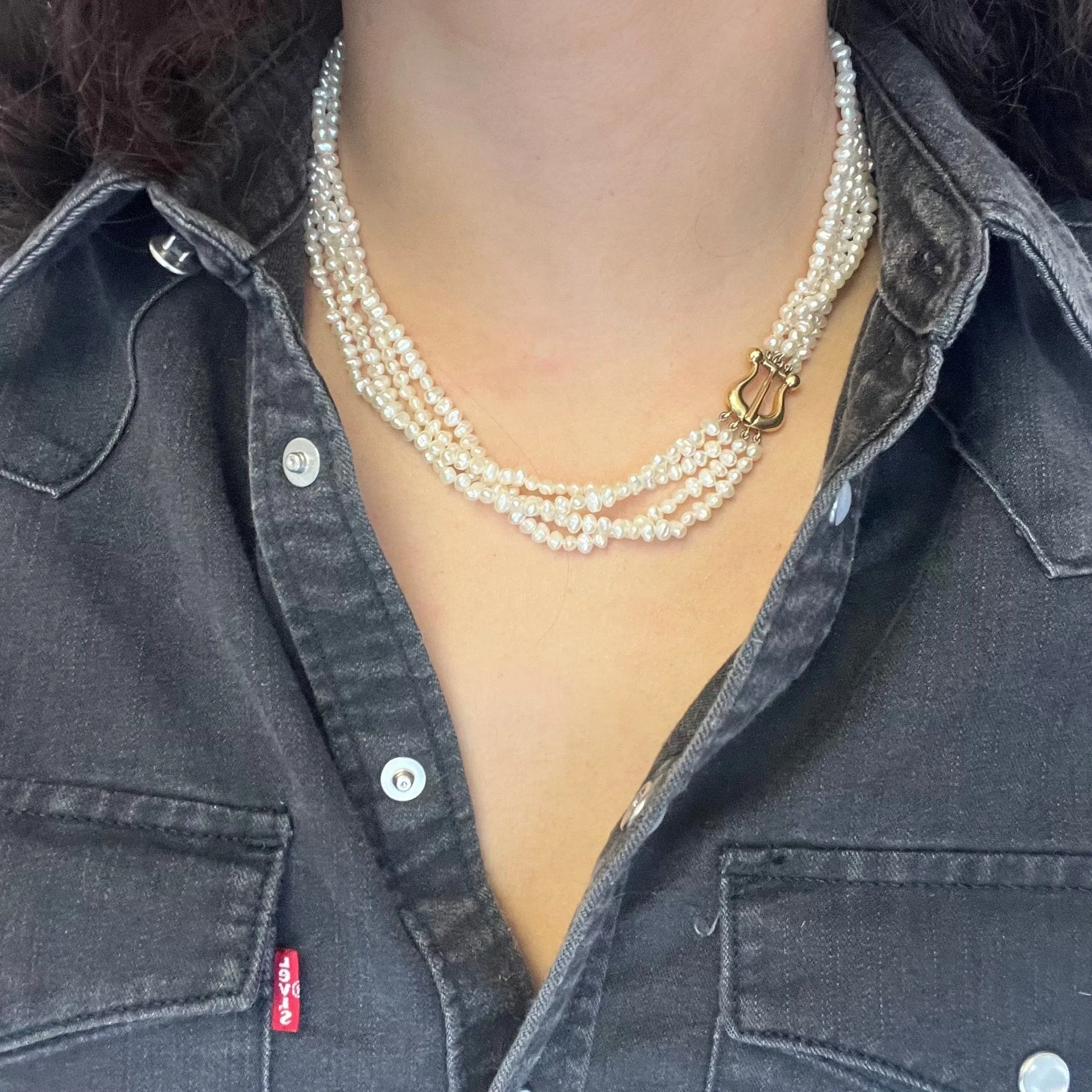 Vintage Triple Strand Pearl Necklace by Paloma Picasso for Tiffany & Co.