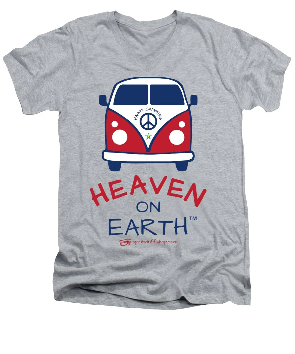 Vw Happy Camper Heaven On Earth - Men's V-Neck T-Shirt