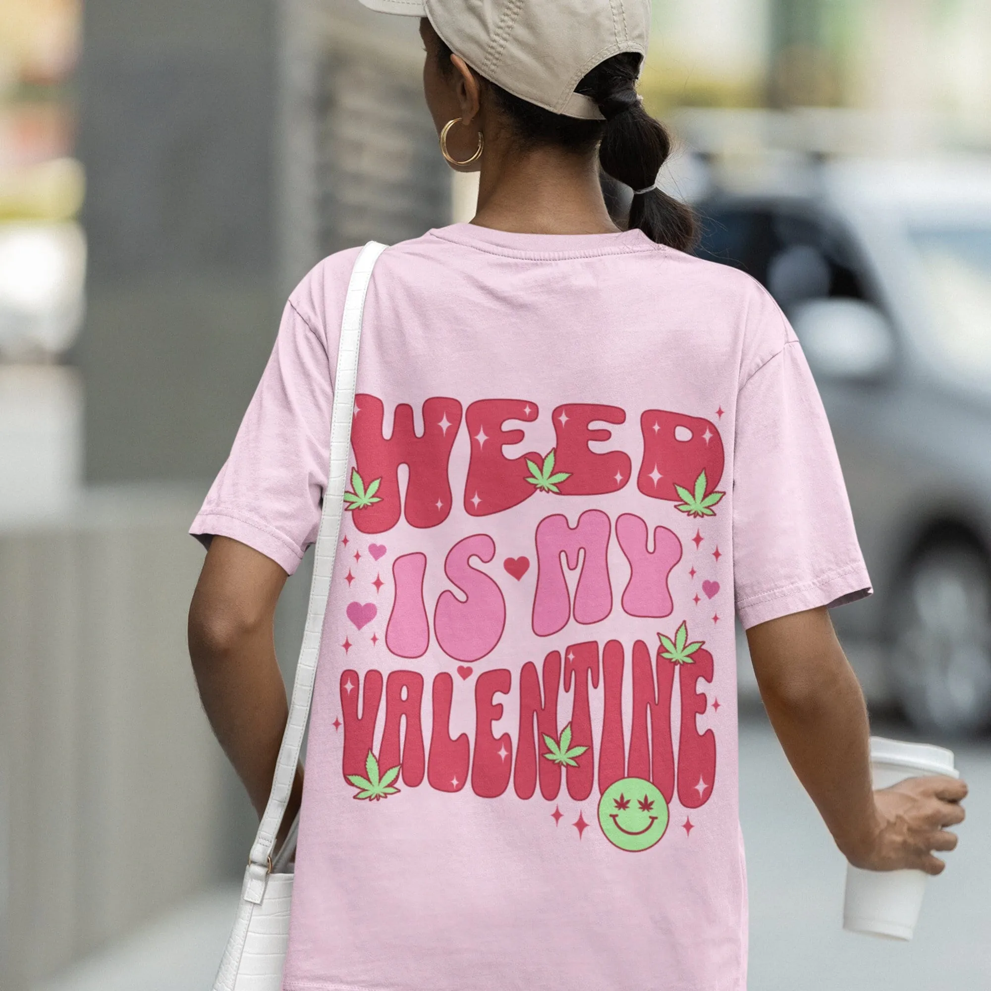 Weed is My Valentine Funny Stoner Aesthetic Tee