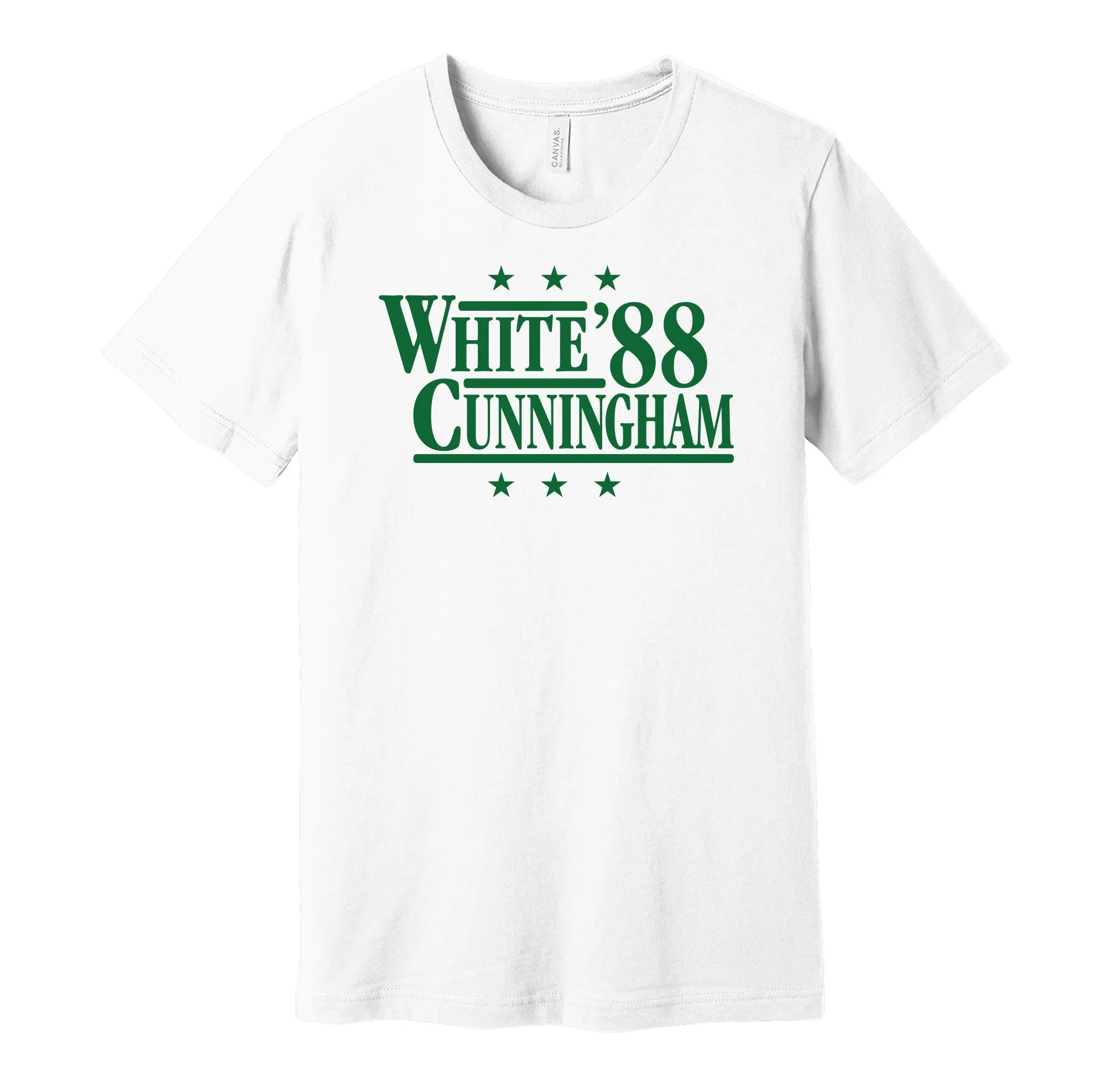 White & Cunningham '88 - Philadelphia Football Legends Political Campaign Parody T-Shirt - Hyper Than Hype Shirts